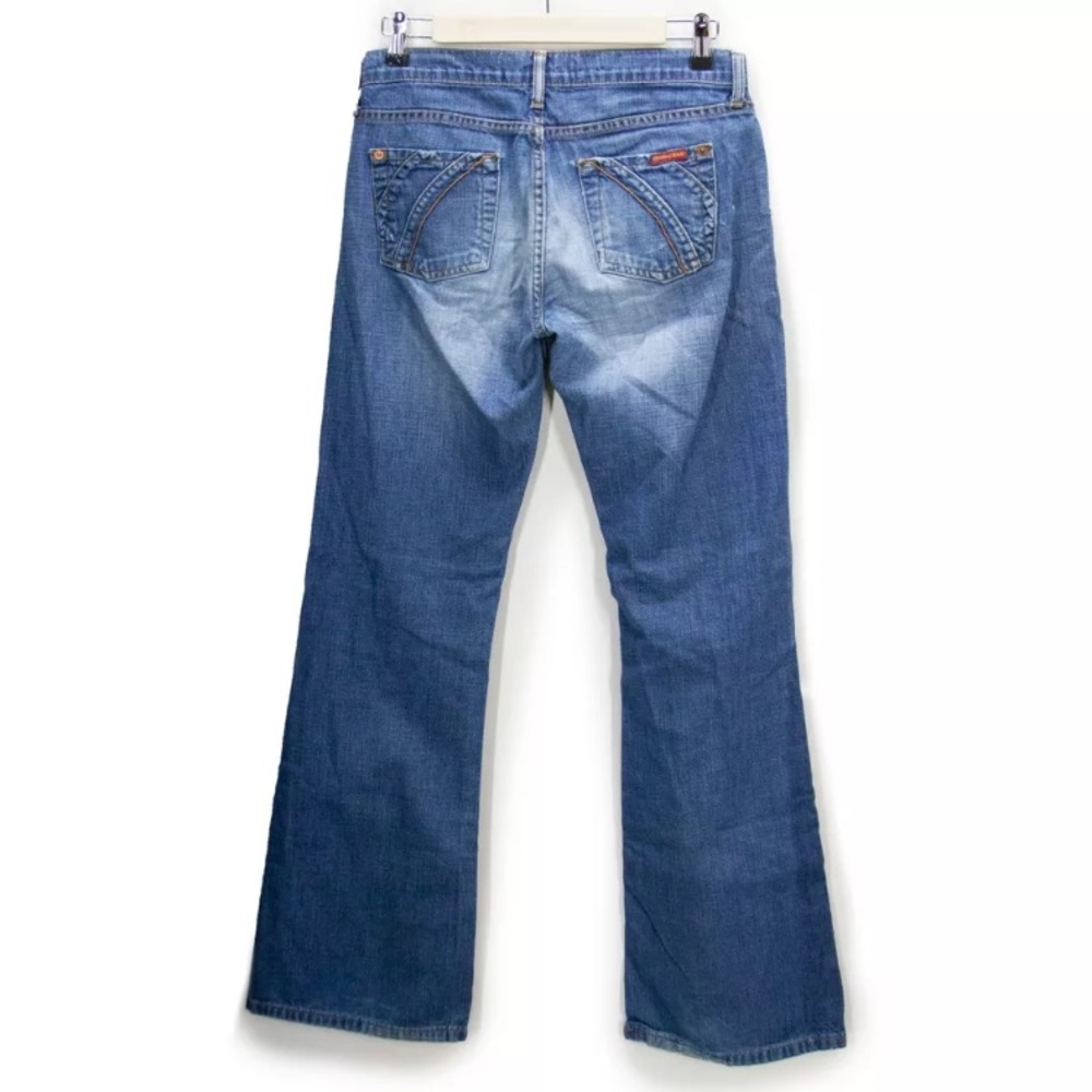 Roxy Women’s Distressed Boot Cut Denim Blue Jeans - Picture 2 of 3